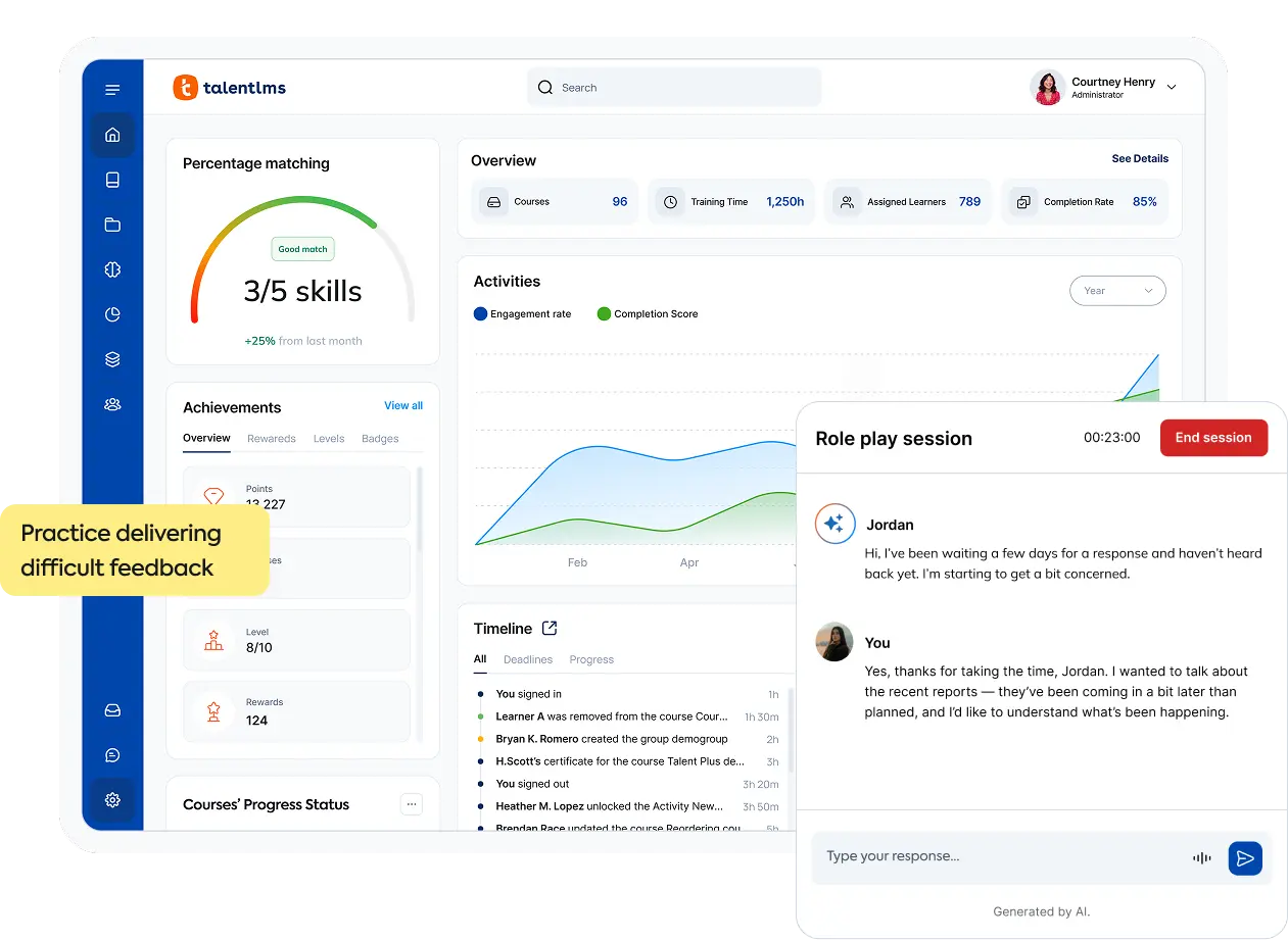 TalentLMS platform dashboard