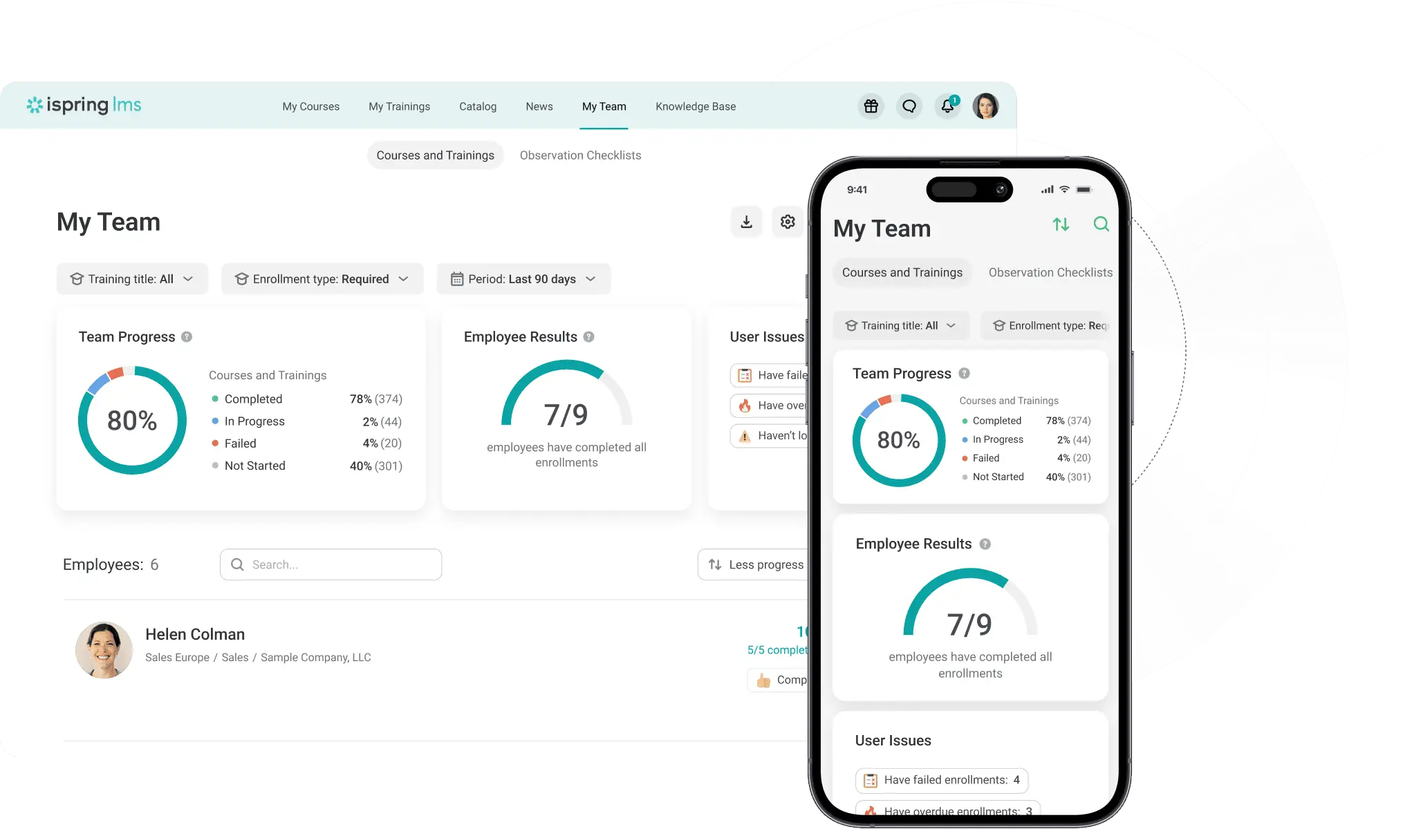 iSpring Learn platform dashboard